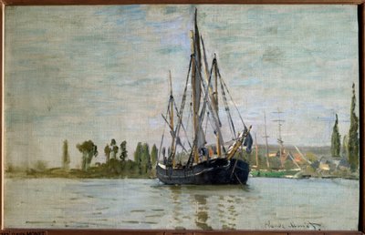 Chasse maree (Chasse-Maree) for anker nær Rouen, Maleri af Claude Monet (1840-1926) 1871 søn. 0,48x0,75 m Paris, musee d