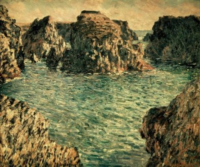 Indgang til Port-Goulphar, Belle-Ile af Claude Monet