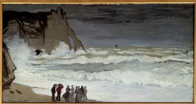 Grosse mer a Etretat-maleri af Claude Monet (1840-1926) 1868 søn. 0,66x1,31 m Paris, musee d