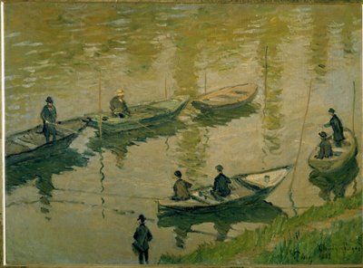 Gruppe af fiskere på Seinen nær Poissy af Claude Monet