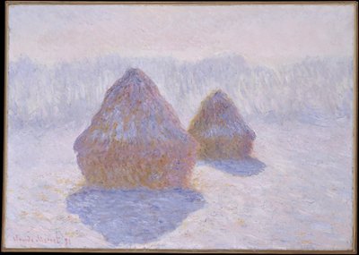 Høstakke (effekt af sne og sol) af Claude Monet