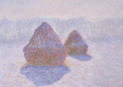 Høstakke (effekt af sne og sol) af Claude Monet
