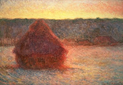 Høstakke ved solnedgang, frostvejr, 1891 af Claude Monet