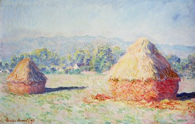 Høstakke i solen, morgeneffekt, 1891 af Claude Monet