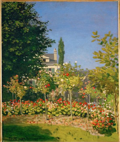 Jardin en fleurs a Sainte-Adresse (olie på lærred) af Claude Monet