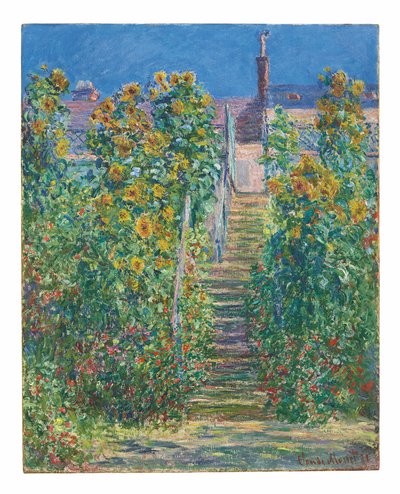 Trappen i Vétheuil af Claude Monet