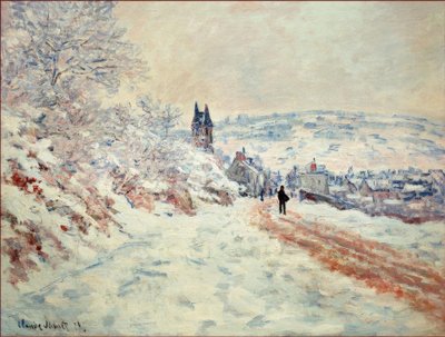 La Route de Vetheuil, Effet de Neige (Vejen til Vethe af Claude Monet