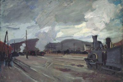 Argenteuil station, 1872. af Claude Monet