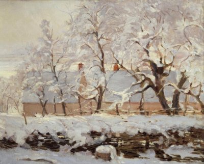 La pie (magpie) af Claude Monet