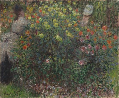 Damer blandt blomster af Claude Monet