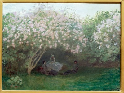 Syren, gråvejr (eller Resten under syrenen)- olie på lærred af Claude Monet