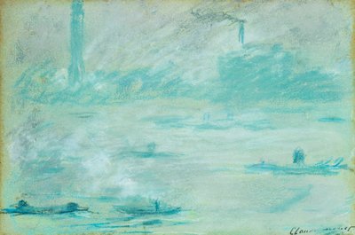 London, både på Themsen; London, Boats on Themsen, 1901 af Claude Monet