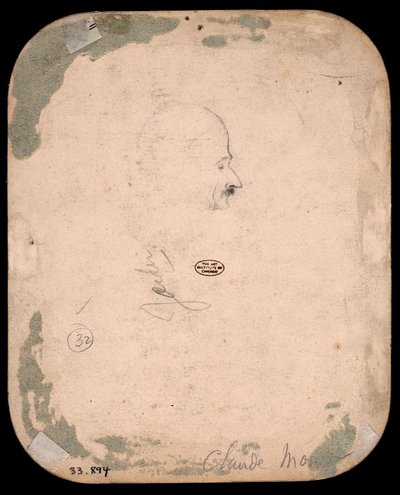 Monet - Skitse af mandshoved i profil (bagside), 1855-56, 1933.894 af Claude Monet