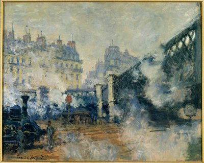 Europabroen og Saint Lazarus Station (Saint-Lazare) Maleri af Claude Monet (1840-1926) 1877 Søn. 0,64 x 0,81 m. Paris. Marmottan Museum af Claude Monet