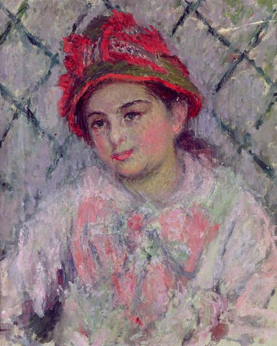 Portræt af Blanche Hoschede (1864-1947) som en ung pige, ca. 1880 af Claude Monet