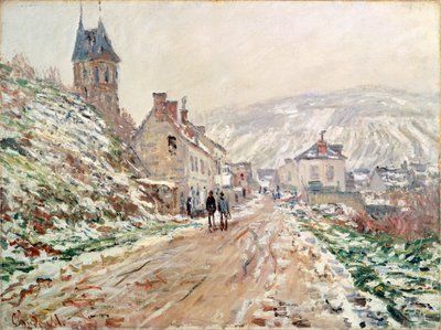 Road in Vetheuil om vinteren af Claude Monet (1840-1926) af Claude Monet