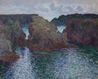 Klipper ved Port-Goulphar, Belle-Île, 1886. af Claude Monet