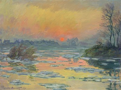 Solnedgang over Seinen (Coucher de Soleil sur la Seine). 1880 af Claude Monet