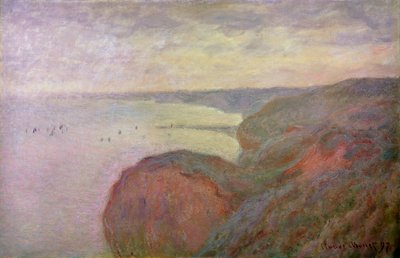 Stejle klipper nær Dieppe, 1897. af Claude Monet