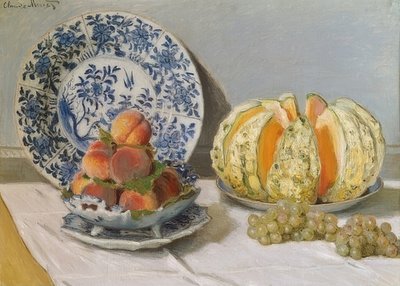 Stilleben med melon. 1872 af Claude Monet