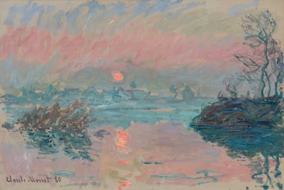 Solnedgang ved Lavacourt; Solnedgang ved Lavacourt, 1880 af Claude Monet
