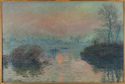Solnedgang på Seinen ved Lavacourt, vintereffekt af Claude Monet