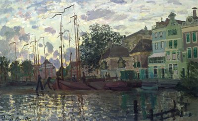 Dæmningen ved Zaandam, aften af Claude Monet