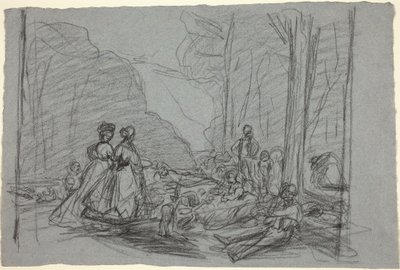 Frokosten på græsset, ca. 1865. af Claude Monet