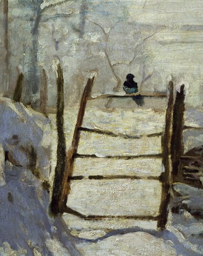 Magpie (detaljer) af Claude Monet