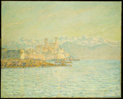 Det gamle fort i Antibes (olie på lærred) af Claude Monet