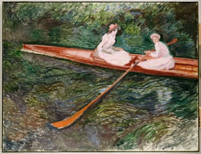 Den lyserøde robåd af Claude Monet