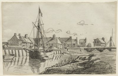 Havnen i Touques, ca. 1864 af Claude Monet