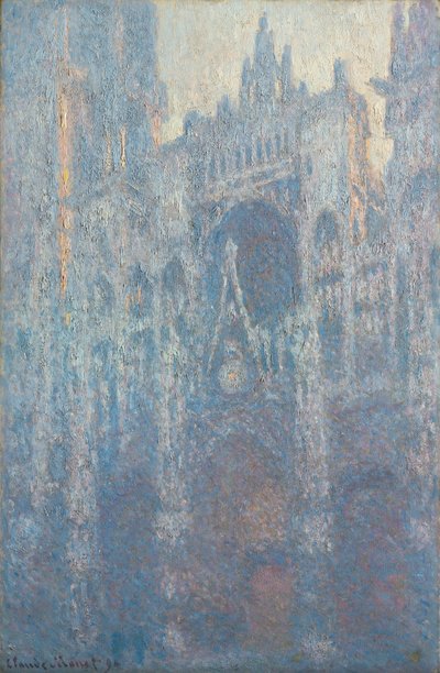 Portalen til Rouen-katedralen i morgenlys af Claude Monet