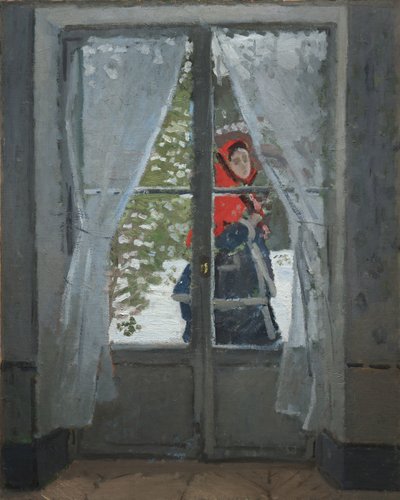 The Red Kerchief, ca. 1868-73 (olie på stof) af Claude Monet