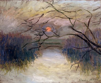 Seinen ved Vetheuil (olie på lærred) af Claude Monet