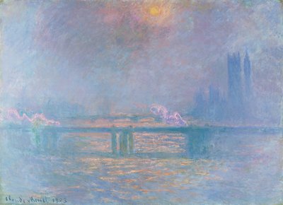 Themsen med Charing Cross Bridge af Claude Monet