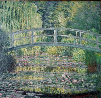 Gangbroen og åkandebassinet af Claude Monet