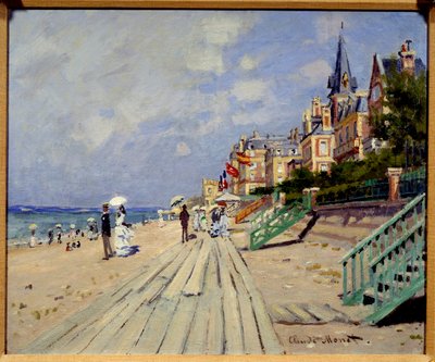 Trouville strand. Maleri af Claude Monet (1840-1926) af Claude Monet