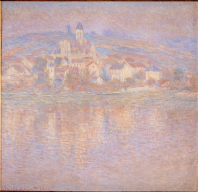 Vetheuil, solnedgang (maleri på lærred) af Claude Monet