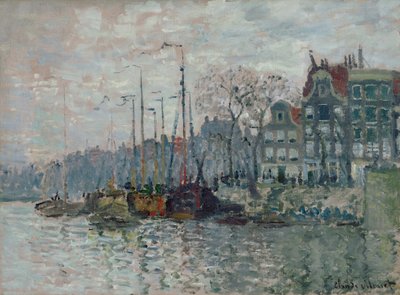 Udsigt over Prins Hendrikkade og Kromme Waal i Amsterdam, 1874 af Claude Monet