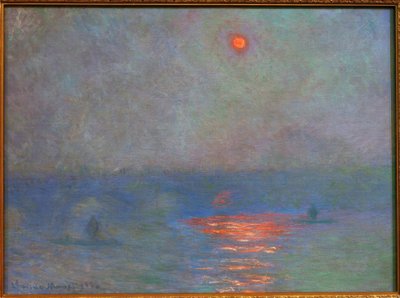 Waterloo Bridge, Sol i tågen (Sonne im Nebel) af Claude Monet