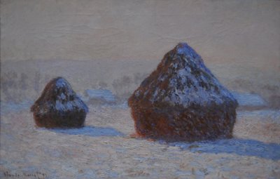 Wheatsstacks, Sneeffekt, Morgen, 1891 af Claude Monet