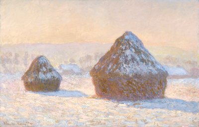 Hvedestakke, sneeffekt, morgen af Claude Monet