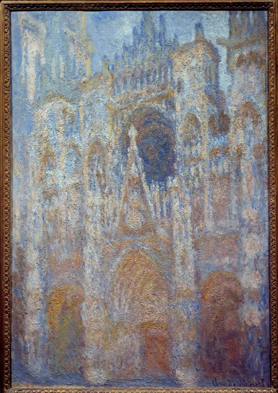 la cathedrale de Rouen, le portal soleil matinal, harmonie bleu Maleri af Claude Monet (1840-1926) 1893 Søn. 0,91 x 0,63 m Paris, musee d