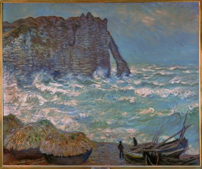 Étretat, hårdt hav af Claude Monet