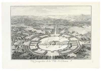Perspektiv udsigt over byen Chaux, 1804 af Claude Nicolas Ledoux