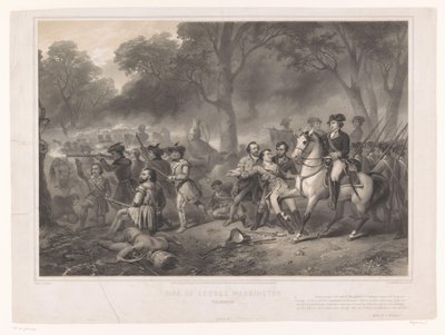 George Washington i slaget ved Monongahela Livet af George Washington, soldaten (titel på objekt) af Claude Régnier