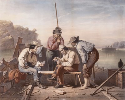 I et dilemma, Mississippi Raftsmen spille kort af Claude Régnier