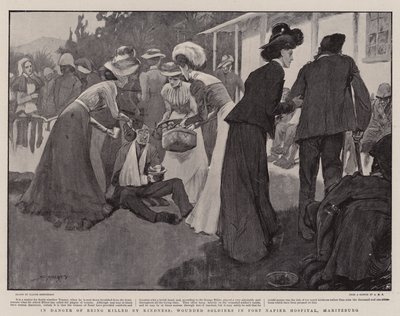 I fare for at blive dræbt af venlighed, sårede soldater i Fort Napier Hospital, Maritzburg af Claude Shepperson