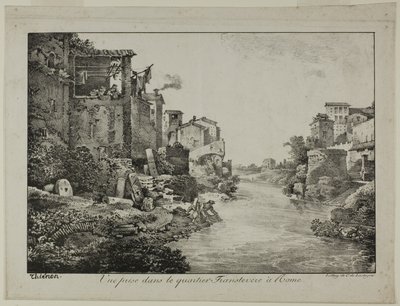 Udsigt i Trastevere-kvarteret, Rom af Claude Thienon